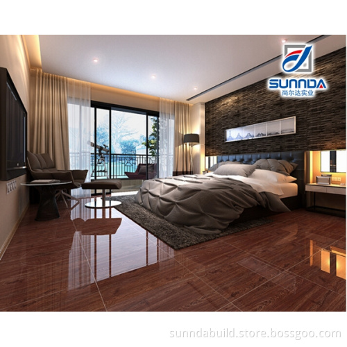 2016 Super glossy interior floor tile, wood looks glazed polished tiles,discontinued porcelain floor tile